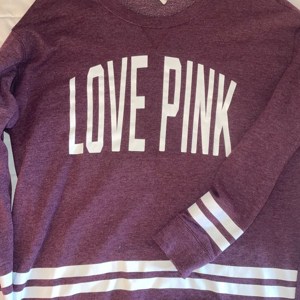 Victoria’s Secret pink oversized burgundy sweater